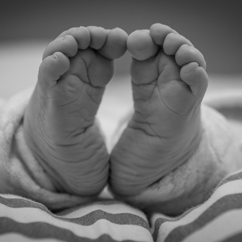 Close up of a pair of tiny feet